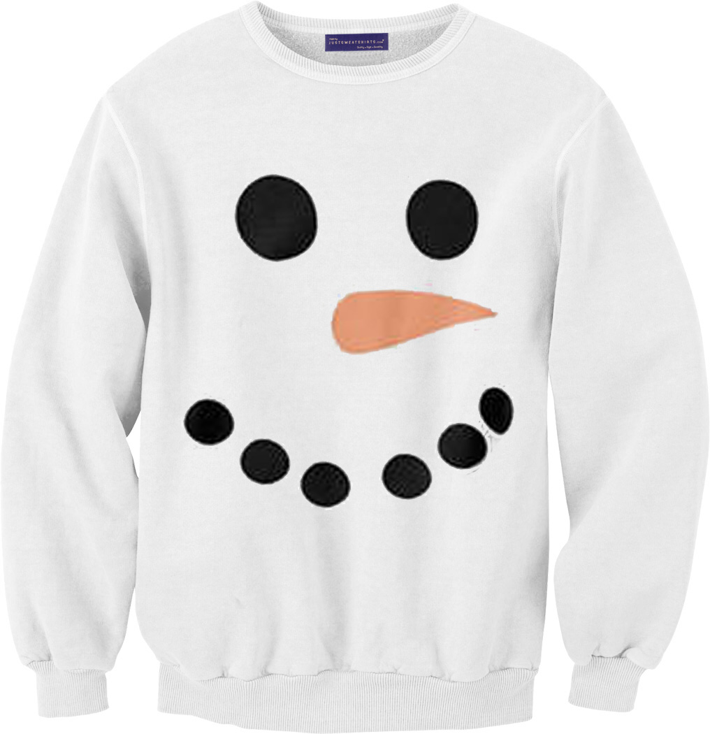 white snowman sweatshirt