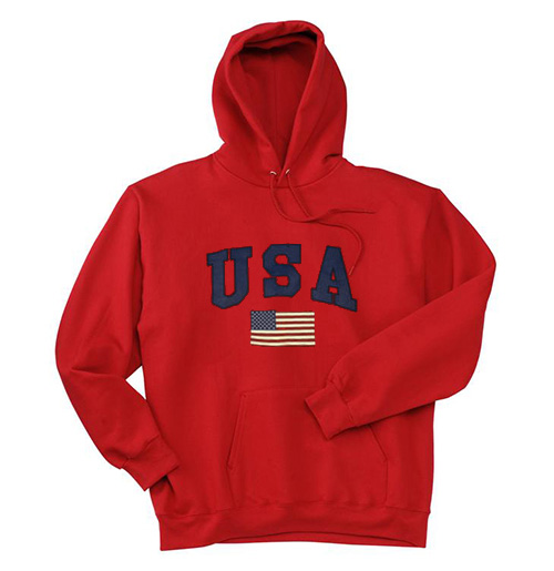 USA Flag Red Hoodie
