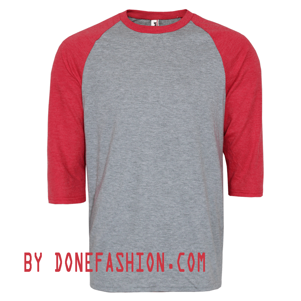 RED GREY BASEBALL T SHIRTS