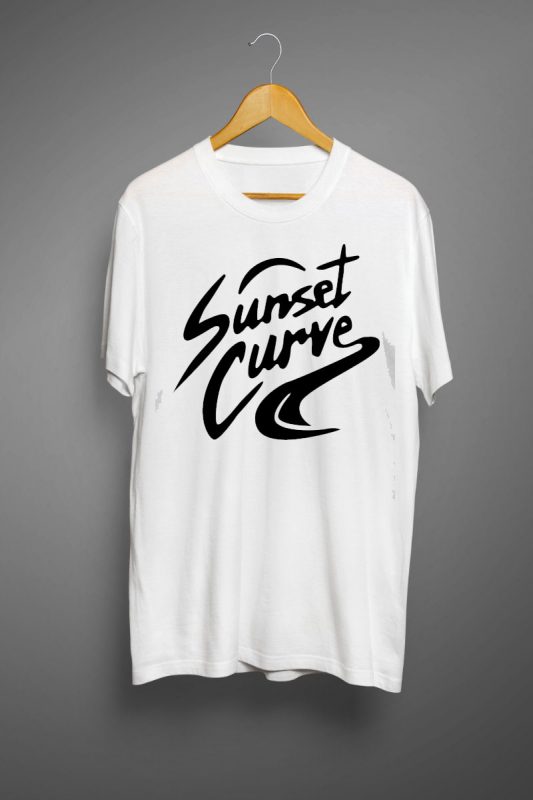 white sunset curve shirt